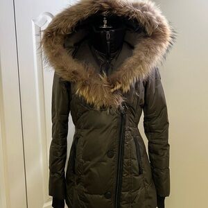 RUDSAK Olive Green Fur-Trimmed Women’s Parka Jacket